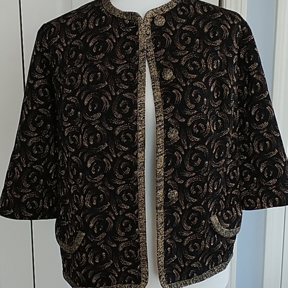 Couture Imports Vintage Black/Gold Jacket M